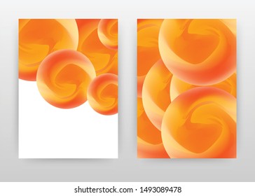 Orange round 3d design of annual report, brochure, flyer, poster. Orange abstract background vector illustration for flyer, leaflet, poster. Business abstract A4 brochure template.