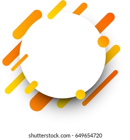Fondo abstracto redondo anaranjado sobre blanco. Ilustración de papel vector.