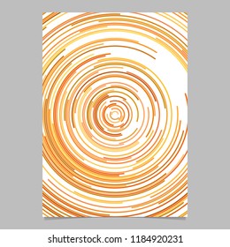 Orange round abstract brochure background template - vector graphic design from concentric circular lines