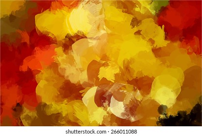 Orange round brush strokes background. Vector version