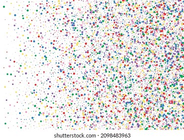 Orange Round Decoration Illustration. Confetti Splash Texture. Yellow Paint Circle. Blue Festive Dot Background.