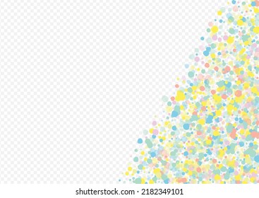Orange Round Fun Transparent Background. Vector Polka Texture. Happy Dust Illustration. Color Shine FallingFestive Backdrop.