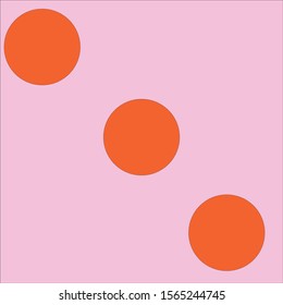 orange round geometric shapes on pink background, vector