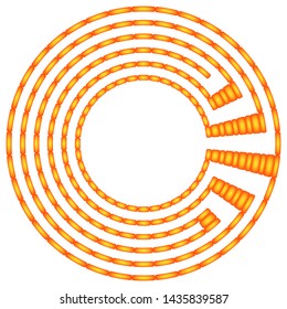 Orange round maze on a white background