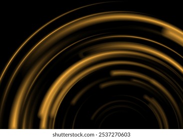 Orange round smooth lines abstract futuristic tech background. Vector digital art design