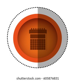orange round symbol calendar date icon, vector illustration design