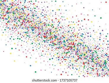 Orange Round Vector Texture. Confetti  Background. Multicolored Circle. Blue Graphic Dot Illustration.