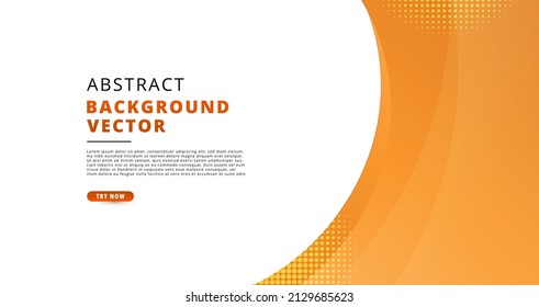 Orange round wave background, minimal and modern overlay banner concept.	