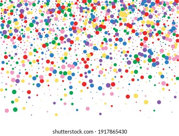 Orange Round Wedding Background. Confetti Explosion Texture. Red Burst Circle. Yellow Festival Dot Illustration.