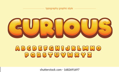 Orange Rounded Cartoon Calligraphy Typography Artistic Text Effect