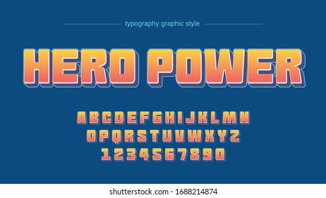 Orange Rounded Edges Cartoon Artistic Font Typography Alphabet