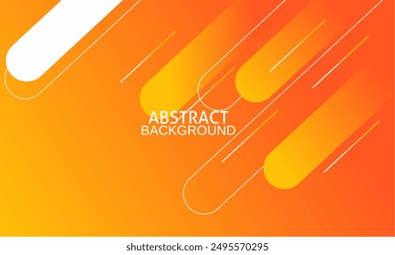 Orange Rounded Geometric Shapes Background. Abstract geometric shapes. With white lines vector gradient yellow and orange.