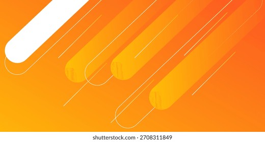 Orange Rounded Geometric Shapes Background. Abstract geometric shapes. With white lines vector gradient yellow and orange.