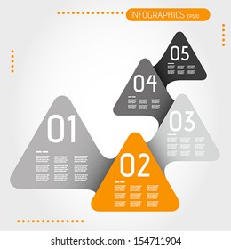 orange rounded infographic triagles. infographic concept.