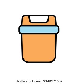 Orange Rubbish Bin Icon Vektorgrafik