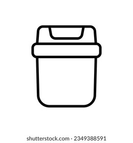 Orange Rubbish Bin Outline Icon Vector Illustration