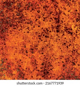Orange rusty metal wallpaper leather effect