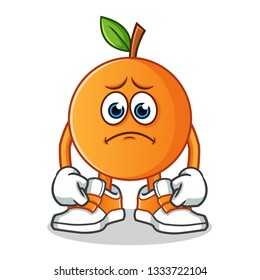 orange sad mascot vector cartoon illustration