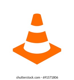 Construction Yellow Cone Vector Icon Illustration Stock Vector (royalty 