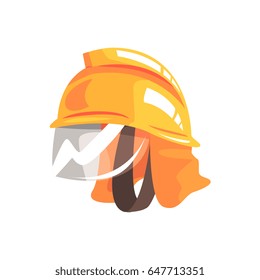 Orange safety helmet for fireman vector Illustration