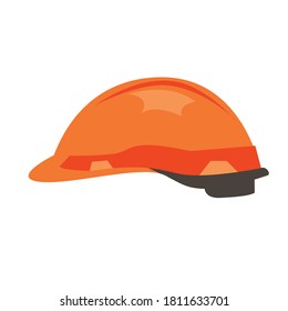 Orange safety helmet on white background,vector