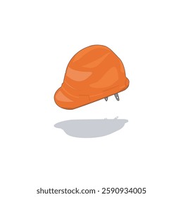 Orange safety helmet for road construction workers. Essential head protection for highway maintenance, traffic control, and construction sites, ensuring safety in hazardous work environments.