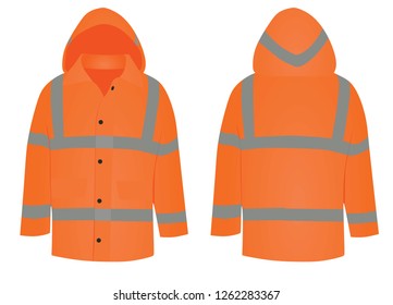 Orange safety jacket. vector illustration