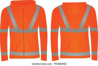 Orange safety jacket. vector illustration