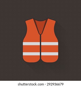 Orange Safety Vest Icon - Vector