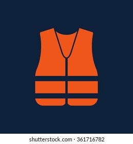 Orange Safety Vest Icon - Vector