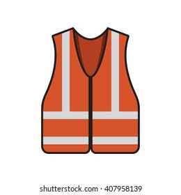Orange safety vest icon - Vector