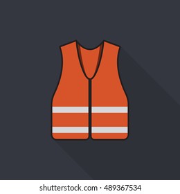 Orange Safety Vest Icon - Vector