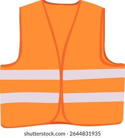 Orange Safety Vest Outfit Illustration Isolated on White Background