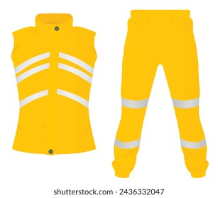 Orange  safety vest and pants. vector illustration