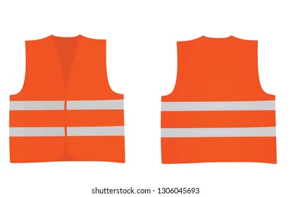 Orange  safety vest. vector illustration