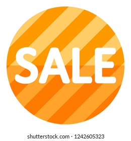 Orange sale sign on white background. Vector illustration.