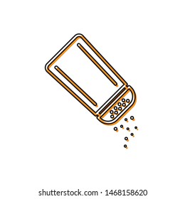 Orange Salt and pepper icon isolated on white background. Cooking spices.  Vector Illustration