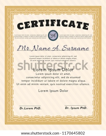 orange sample certificate diploma retro design stock vector royalty diploma format certificate