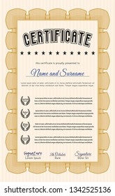 Orange Sample Diploma. Easy to print. Cordial design. Detailed. 