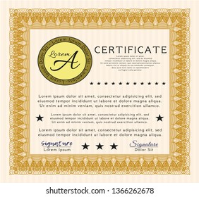 Orange Sample Diploma. Easy to print. Customizable, Easy to edit and change colors. Lovely design. 