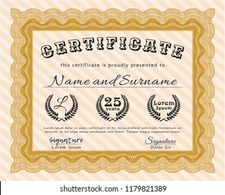 Orange Sample Diploma. Good design. Customizable, Easy to edit and change colors. With quality background. 