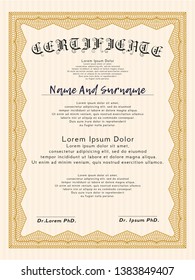 Orange Sample Diploma. Lovely design. Customizable, Easy to edit and change colors. Printer friendly. 