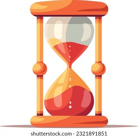 Orange sand timer on a clean white background represents precision and punctuality. Precise Time Measurement on White Background