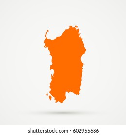 Orange Sardinia Map Illustration