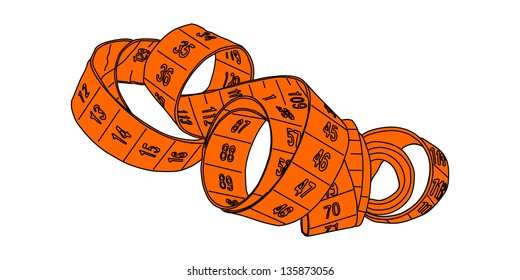 orange sartorial meter in hank vector, on white background