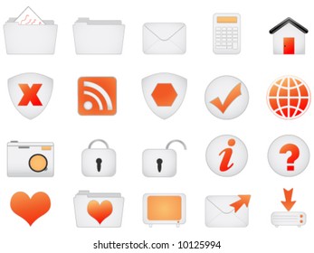 Orange Satin web icons. Other colours in my portfolio