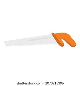 An orange saw that serves to cut or split wood vector illustrations