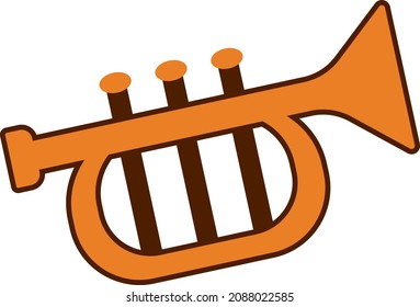 Orange saxophone, illustration, vector, on a white background.