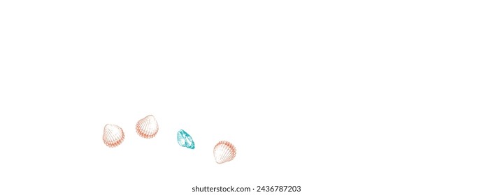 Orange Scallop Background White Vector. Starfish Cartoon Wallpaper. Seamless Textile Card. Gray Seashell Cute Pattern.