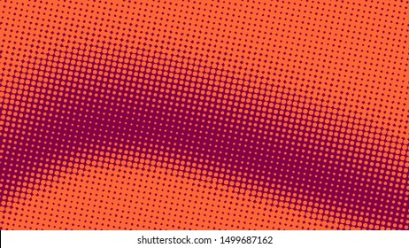 Orange and scarlet dotted background in pop art retro style, vector illustration